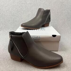 Croft & Barrow Women's Ankle Botties Boots Side Zipper Gray Size 9.5 Casual New
